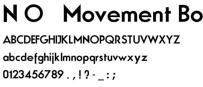 N.O.- Movement Bold font